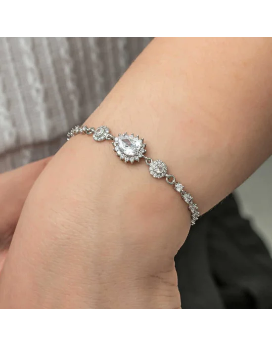 Gümüş Damla Su Yolu Kadın Bileklik