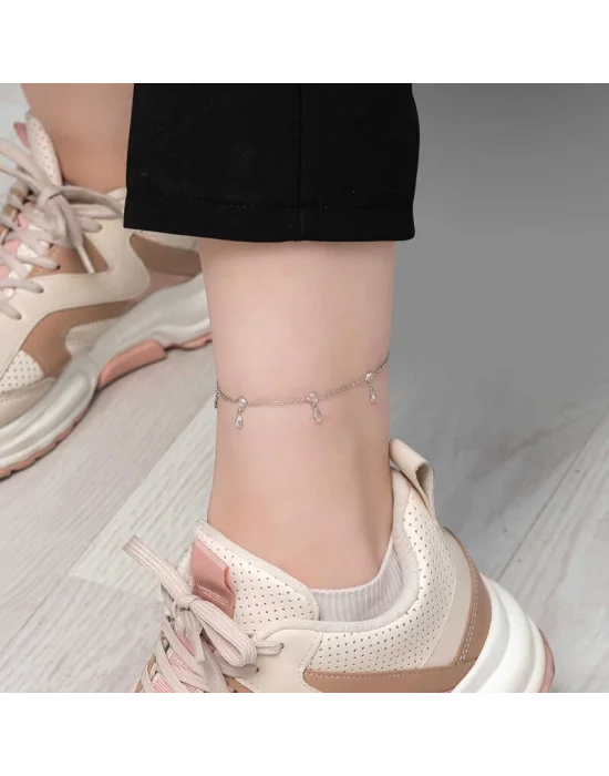 Gümüş Damla Zirkon Taşlı Halhal