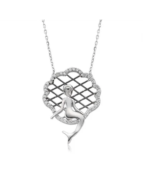 Gümüş Deniz Kızı Bayan Kolye