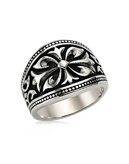 Gümüş Desenli Erkek Yüzük