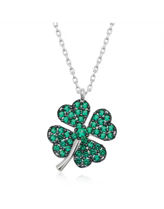 Gümüş Dört Yapraklı Yonca Kadın Kolye