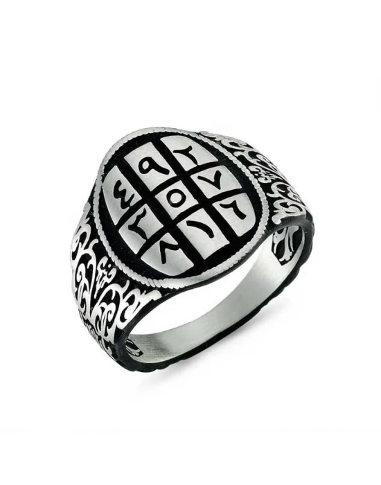 Gümüş Ebced Erkek Yüzük