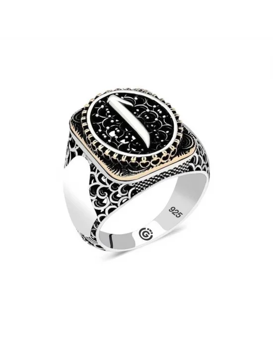 Gümüş Elif Oval Erkek Yüzük