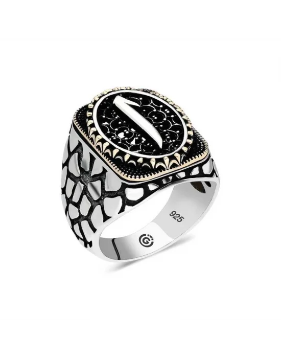 Gümüş Elif Oval Erkek Yüzük