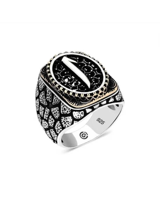 Gümüş Elif Oval Erkek Yüzük