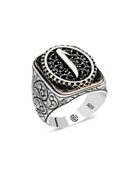 Gümüş Elif Oval Erkek Yüzük