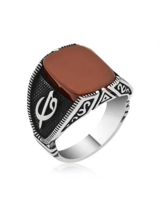 Gümüş Elif Vav Erkek Yüzük