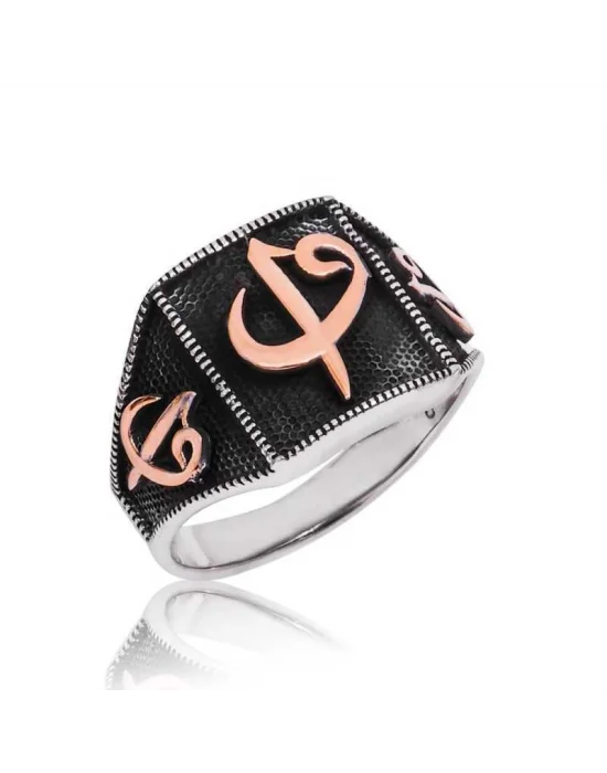 Gümüş Elif Vav Erkek Yüzük