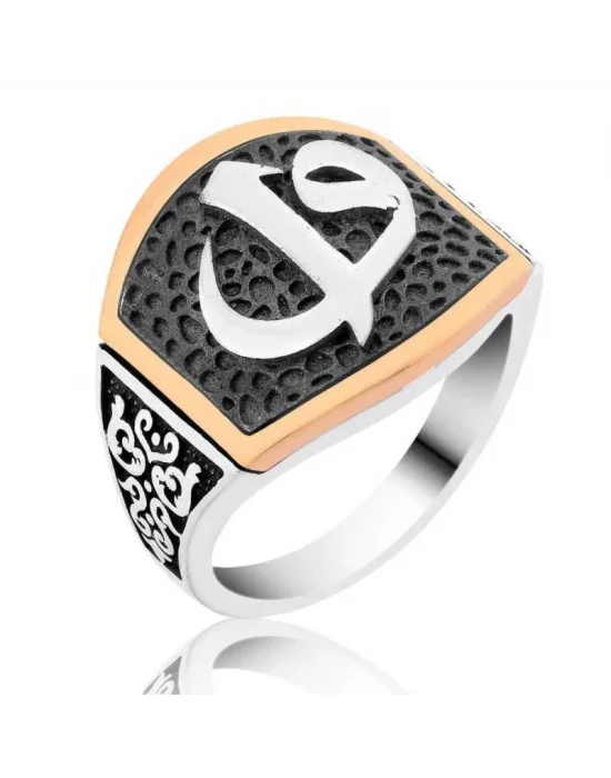 Gümüş Elif Vav Erkek Yüzük