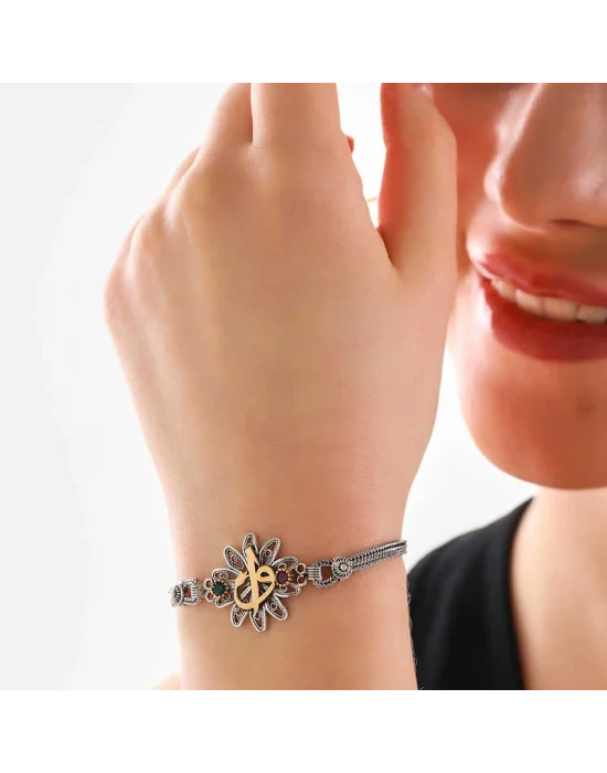 Gümüş Elif Vav Otantik Kadın Bileklik