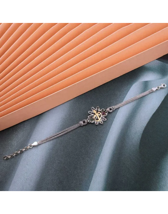 Gümüş Elif Vav Otantik Kadın Bileklik