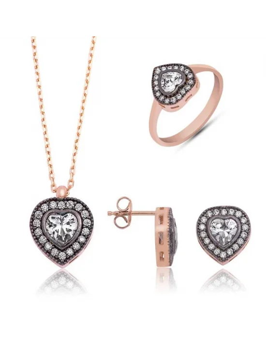 Gümüş Elmas Montür Kalpli Bayan Set