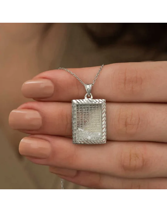 Gümüş Esma’ül Hüsna Yazılı Kolye