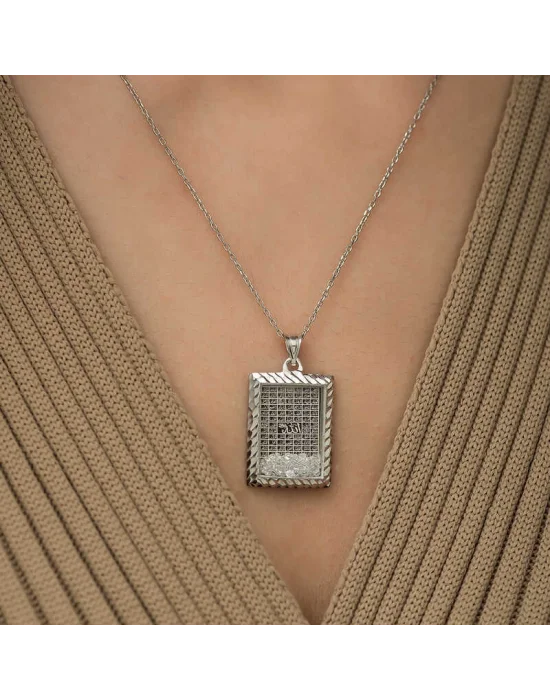 Gümüş Esma’ül Hüsna Yazılı Kolye