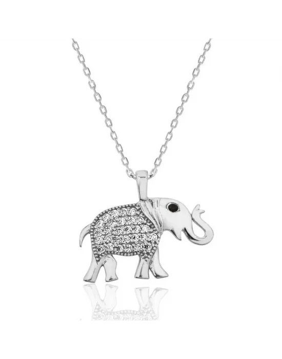 Gümüş Fil Bayan Kolye