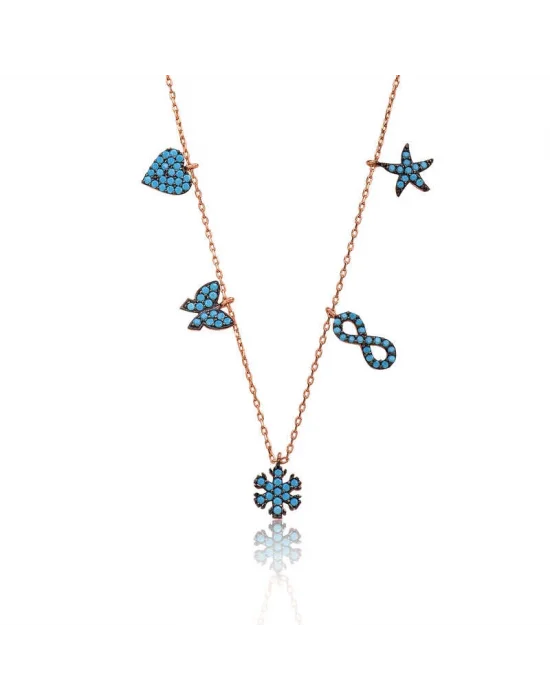 Gümüş Firuze Taşlı Şans Kolyesi