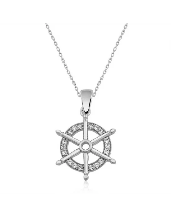 Gümüş Gemi Dümeni Kolye