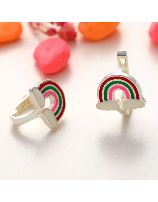 Gümüş Gökkuşağı Çocuk Küpe