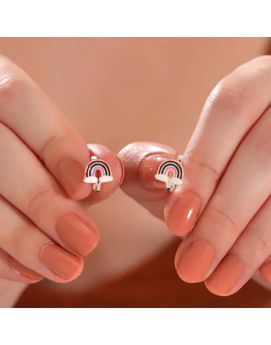 Gümüş Gökkuşağı Çocuk Küpe