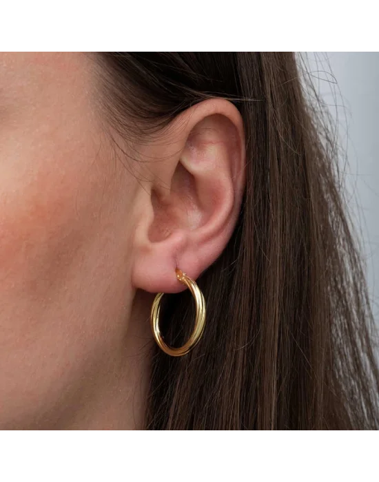 Gümüş Gold 3 mm Burgu Şarnel Küpe