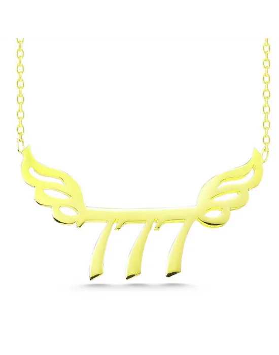 Gümüş Gold 777 Melek Sayısı Kadın Kolye