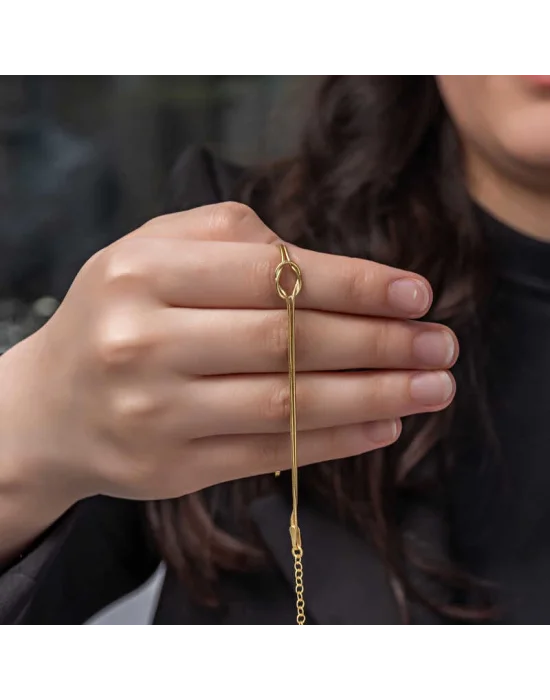 Gümüş Gold Aşk Düğüm Kadın Bileklik