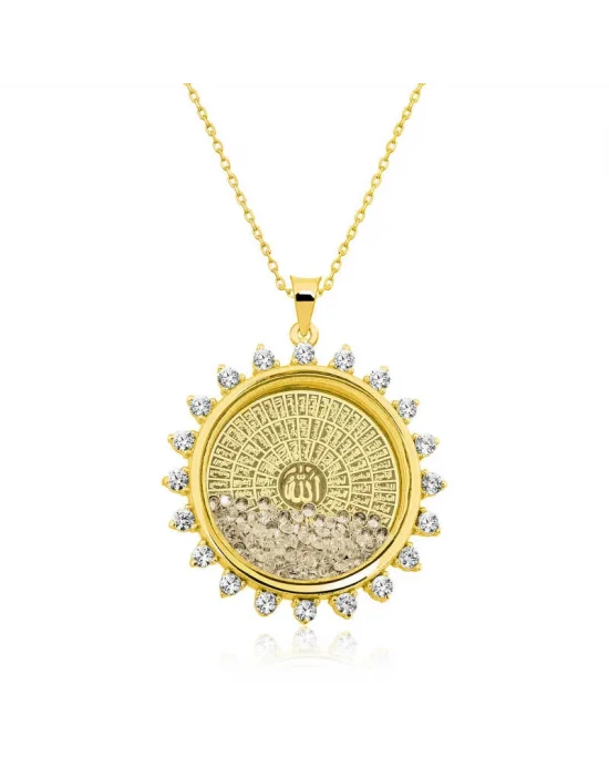 Gümüş Gold Esmaül Hüsna Bayan Kolye