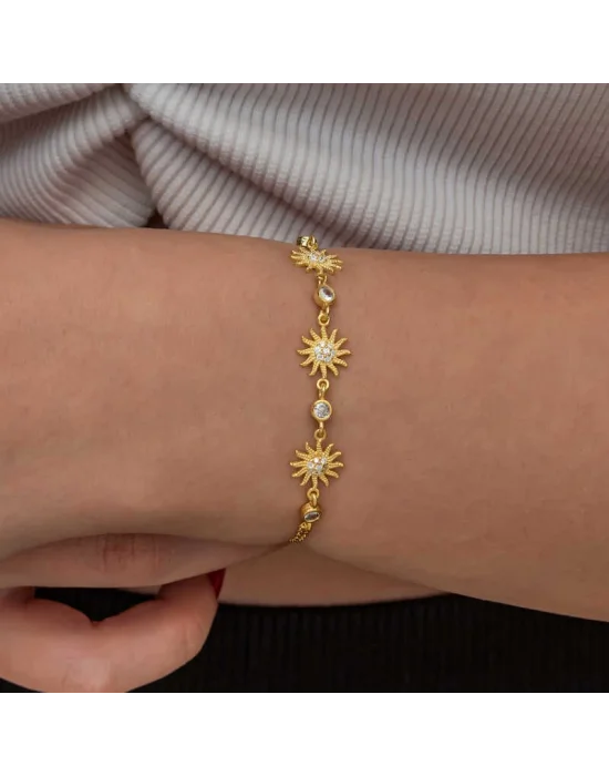 Gümüş Gold Güneş Kadın Bileklik