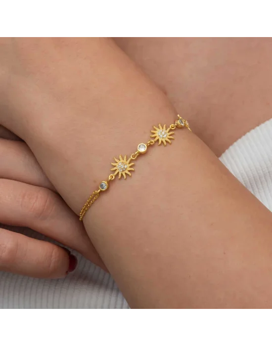 Gümüş Gold Güneş Kadın Bileklik