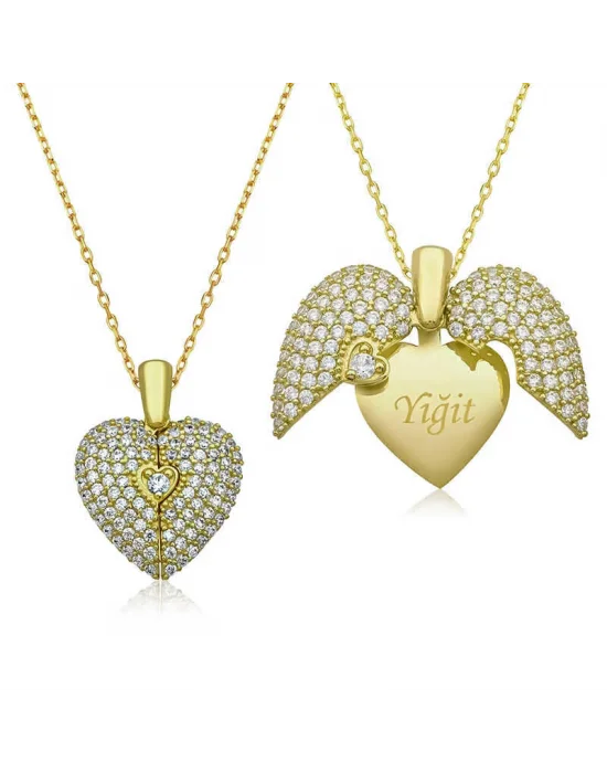 Gümüş Gold Kalbimdeki Sır Kolye