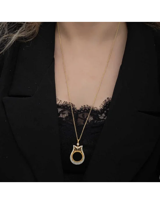 Gümüş Gold Kaplama Çeyrek Altın Takılabilen Kadın Kolye