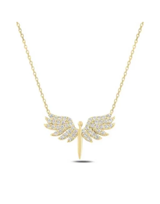 Gümüş Gold Mikail Meleği Bayan Kolye