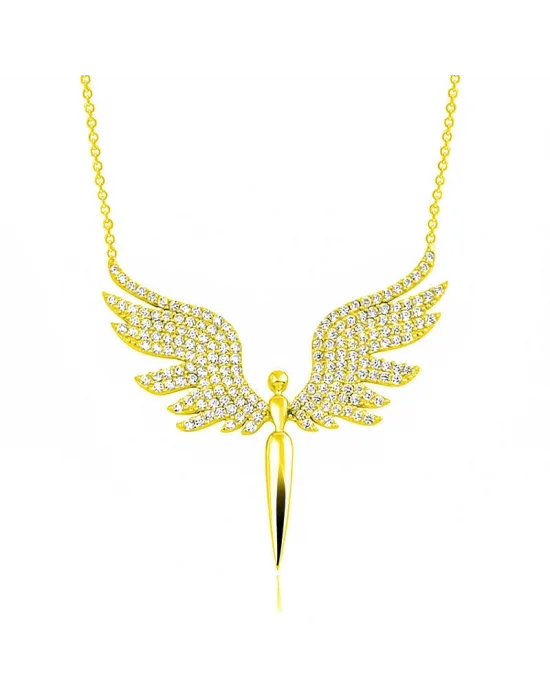 Gümüş Gold Mikail Meleği Kadın Kolye