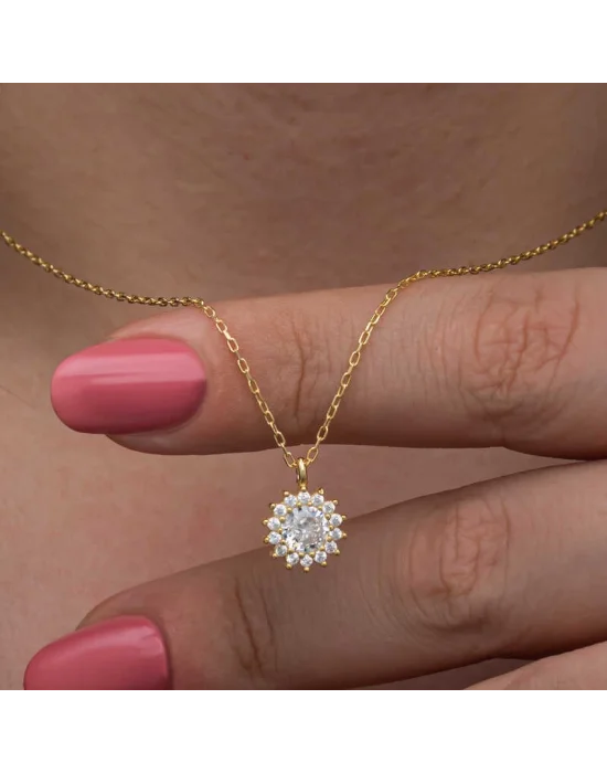 Gümüş Gold Minimal Yuvarlak Anturaj Kadın Kolye