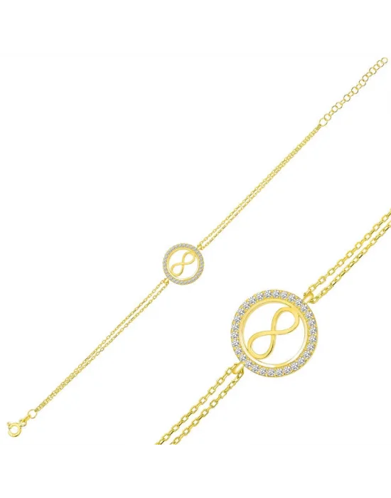 Gümüş Gold Sonsuzluk Bayan Bileklik