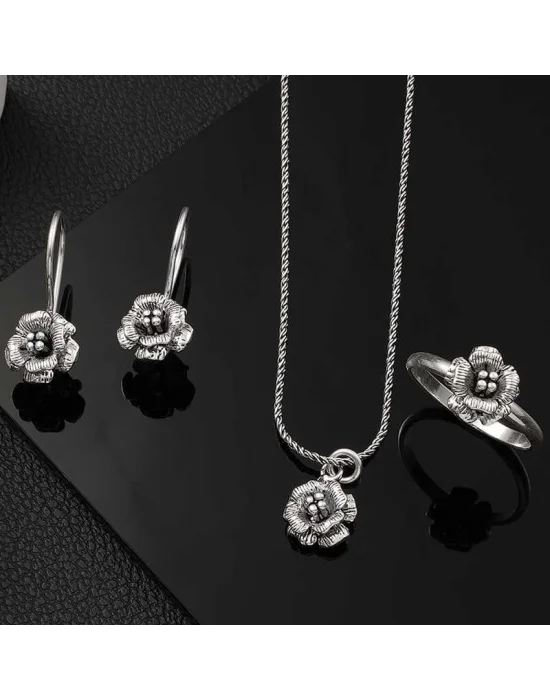 Gümüş Gül Kadın Set