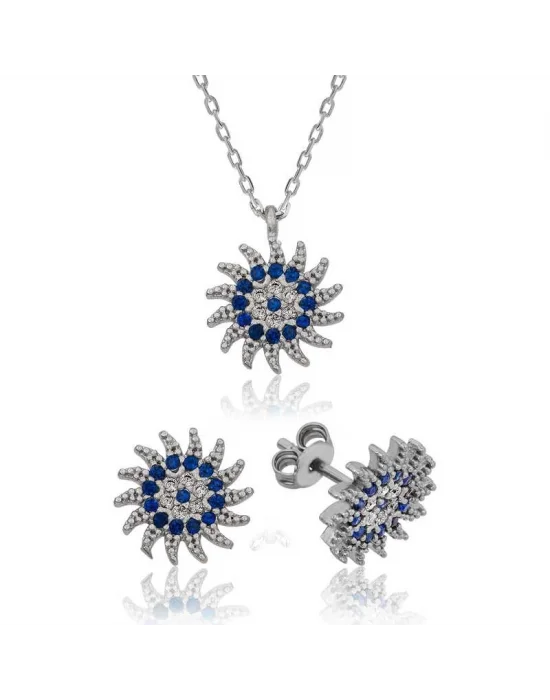 Gümüş Güneşli Nazar Bayan Set