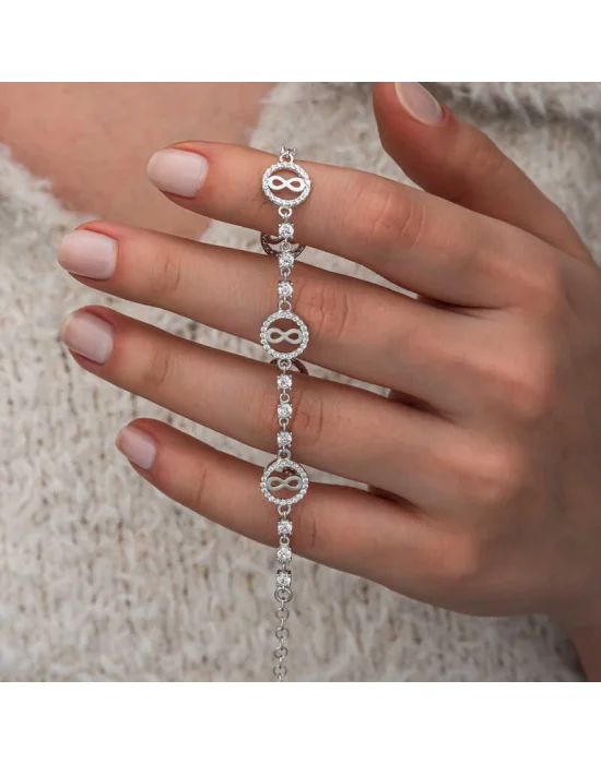 Gümüş Halka İçinde Sonsuzluk Kadın Bileklik