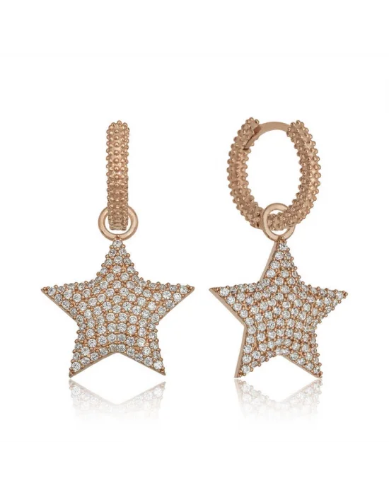 Gümüş Halka Yıldız Bayan Küpe