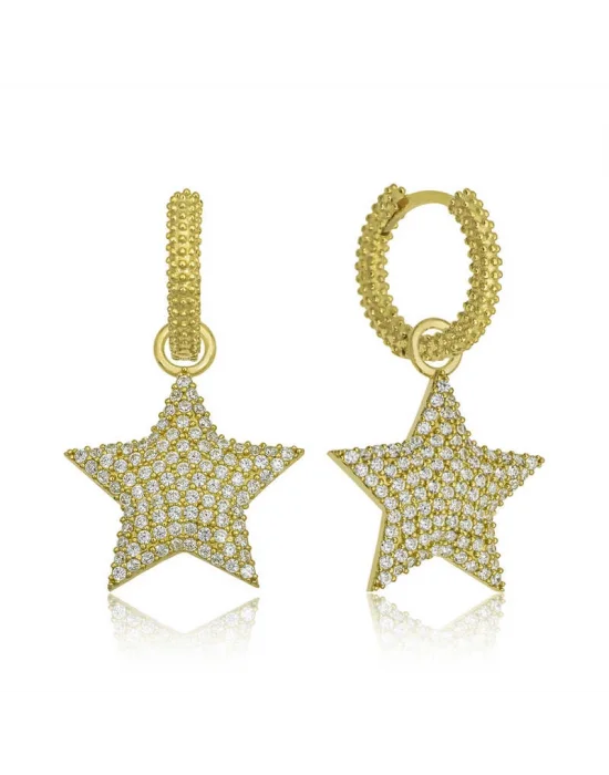 Gümüş Halka Yıldız Bayan Küpe