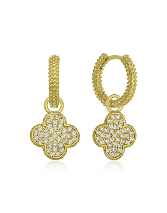 Gümüş Halka Yonca Bayan Küpe