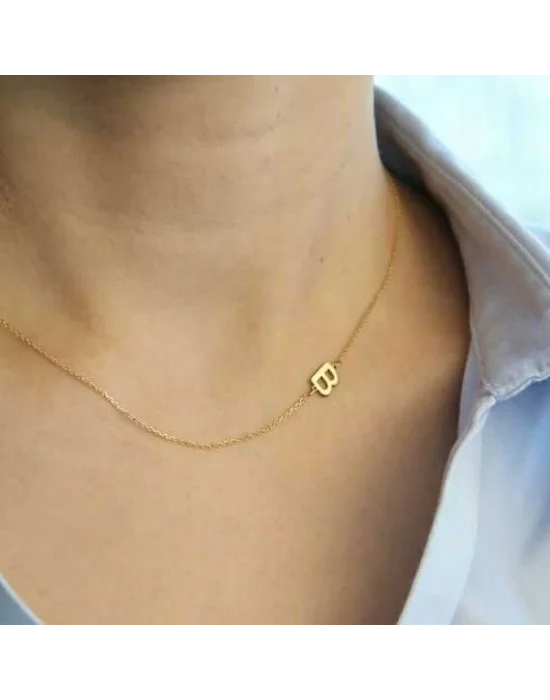 Gümüş Harfli Bayan Kolye