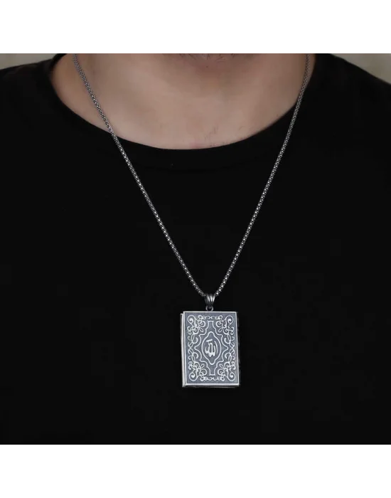 Gümüş İçi Açılabilen Allah Yazılı Muskalık Kolye
