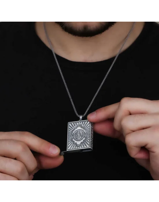 Gümüş İçi Açılabilen Tuğra Muskalık Kolye