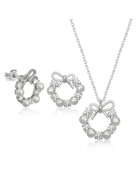 Gümüş İnci Kurdele Kadın Set