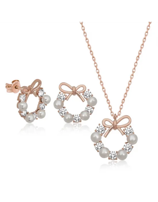 Gümüş İnci Kurdele Kadın Set