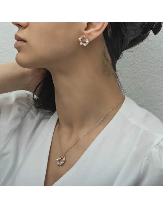 Gümüş İnci Kurdele Kadın Set