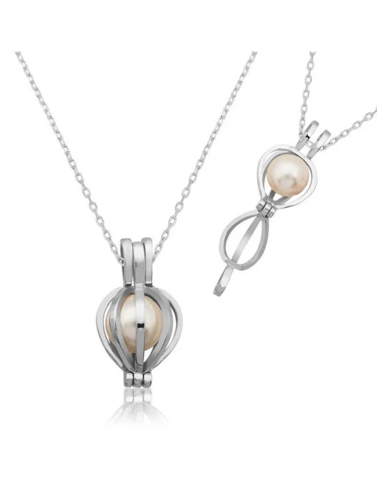 Gümüş İncili Bayan Kolye