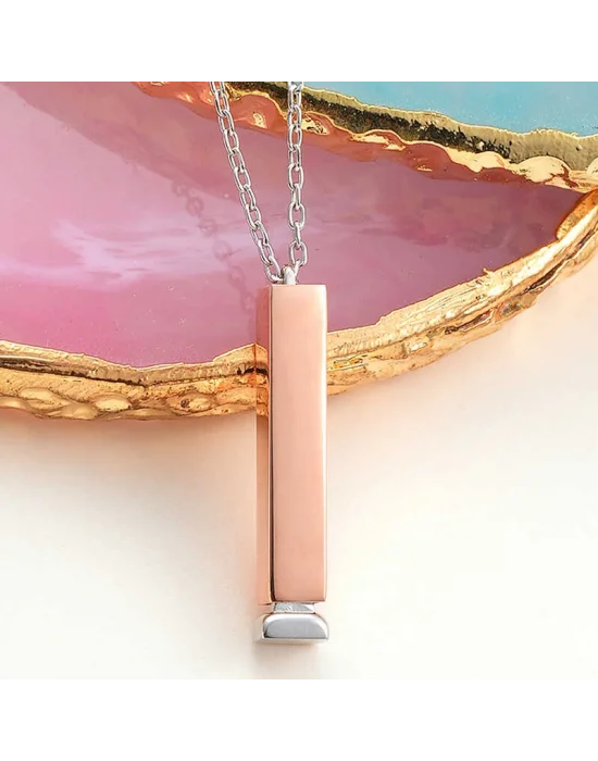 Gümüş İsim Yazılabilen Açılır Çubuk Kadın Kolye