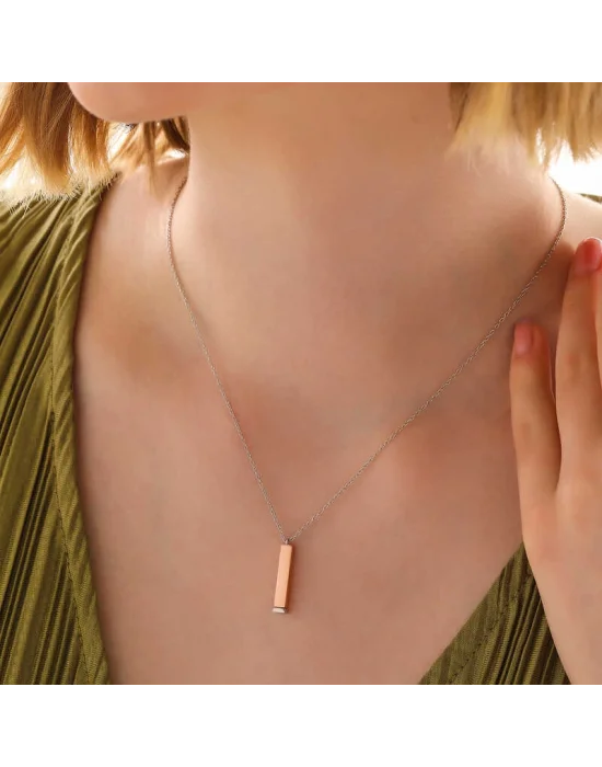 Gümüş İsim Yazılabilen Açılır Çubuk Kadın Kolye